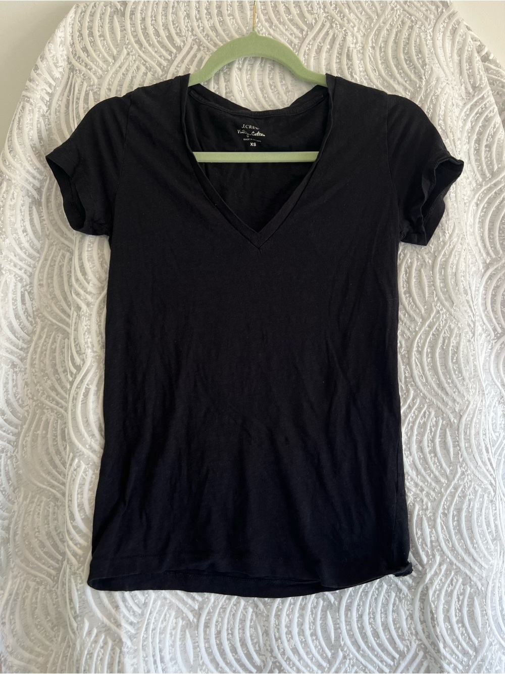 J. Crew Black V-Neck Short Sleeve Tee